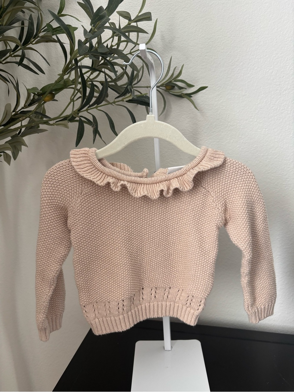 Nicole Miller Ruffle Collar Knit Sweater
